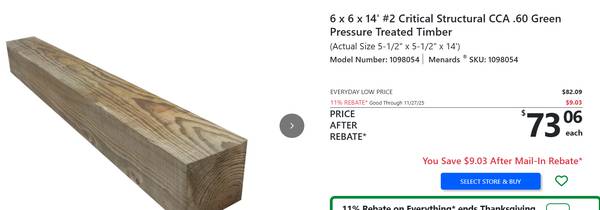 6x6x14 #2 Critical Timbers 1