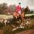 Fox Hunt Scene Vintage Oil Painting LARGE Wood Frame 2 thumbnail