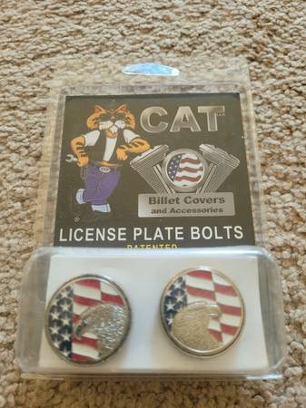 American Flag Patriotic Bald Eagle License Plate Bolts Made in USA 1