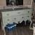 Vintage solid wood wooden buffet dresser painted oceanic seamist light 1 thumbnail