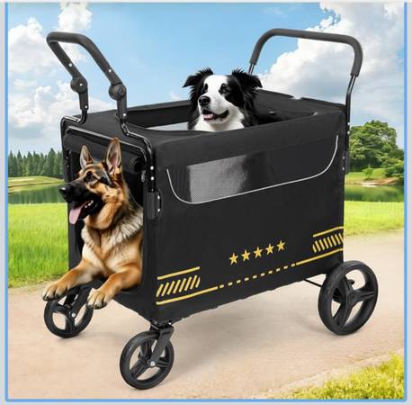 TTPet Extra Large Pet Stroller with Ramp, Dog Stroller for Large & Medium Dogs 1