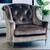 Michael Amini Light Grey Velvet Tufted French Armchair w/ Crystal Accents  (Nego 1 thumbnail