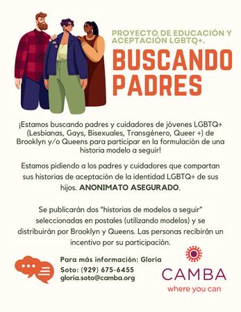 Buscando padres, cuidadores, y familiares de jóvenes LGBTQ+ 1