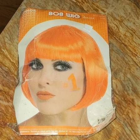 Bob Wig Adult Orange Halloween 1