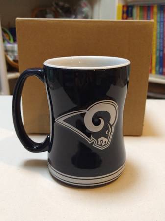 Los Angeles Rams 14 oz Team Color Sculpted Logo Coffee Mug 1