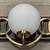 NEW IN BOX 4-light Brass Gold & Black Vanity Light, White Globes, MCM 3 thumbnail