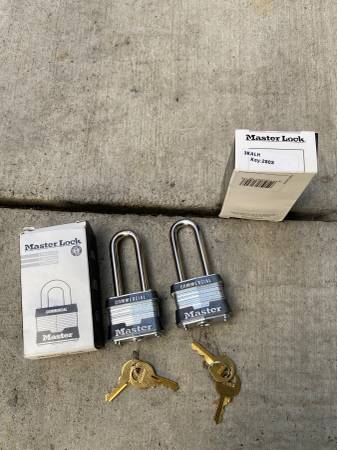2 NEW MASTER LOCKS KEYED A LIKE 1