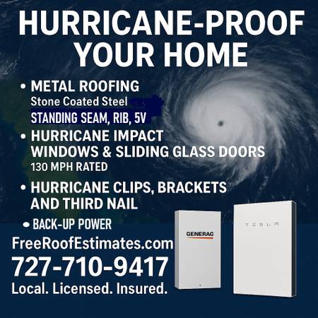 ⭐Hurricane-Proof Your Home 727-710-9417 FreeRoofEstimates.com 1