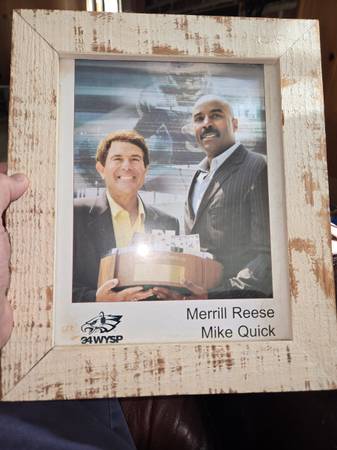 Framed photo of eagles announcers Merrill Reese and Mike quick 1