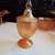 Vintage Caramel Marigold Carnival Glass Candy Dish 1 thumbnail