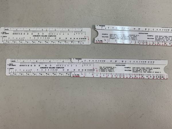 Concrete Volume computer, tape measure, ruler, tape, - $3 (Eugene)63442503810691124