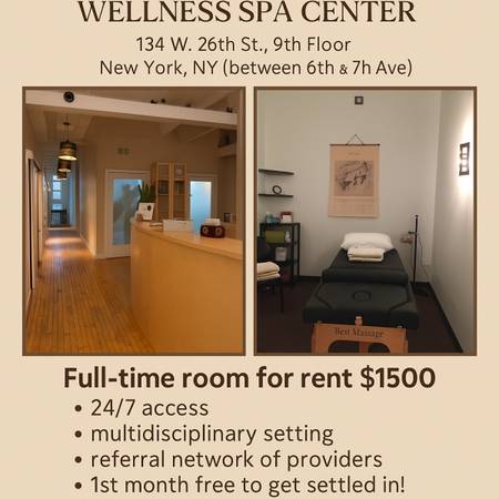 $1,500 / 2500ft2 - Habitación de centro de bienestar médico en alquiler a tiempo completo en el corazón de Chelsea (físico, Chelsea)63765621544323120