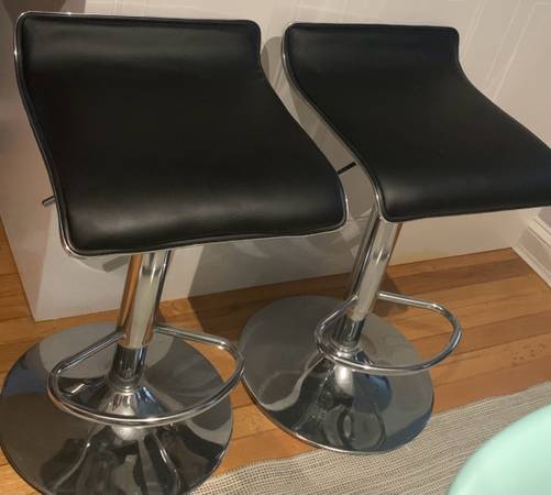 Set of 2 Bar Stools Chair Adjustable 1