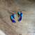 Kokopelli Southwest New Mexico Turquoise Lapis Lazuli Earrings 2 thumbnail