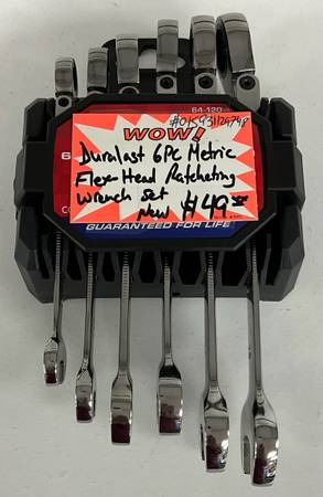 Duralast 6pc Metric Flex-Head Ratcheting Wrench Set New 1