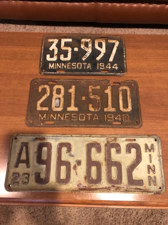 Vintage Minnesota License Plates 1