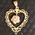 Vintage 14K gold heart pendant with flower and 14k 18 inch chain p/u Only 2 thumbnail