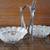 Vintage Double Glass Relish Dish & Silver Plated Holder and 2 Forks 2 thumbnail