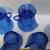 5 Hazel Atlas Glass Co. ROYAL LACE Pattern Creamer Sugar Cups Blue 10 thumbnail