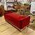 Red Velvet Sofa Bench with Wood Base and Cushion 5 thumbnail