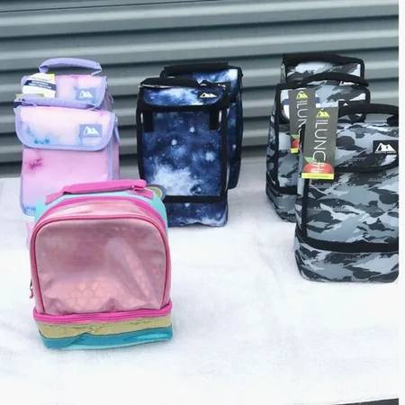 Artic Zone 2 Compartment Thermal Insulated Lunch Bags w/ Padded Handle 1