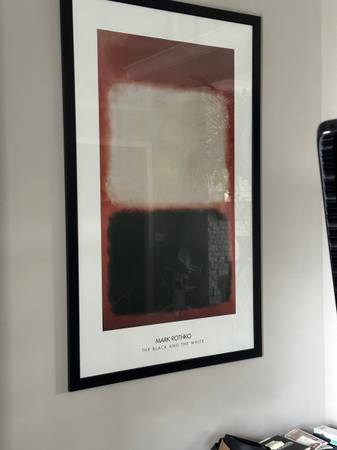 Mark Rothko “The Black and The White” with 63” x 39” 2” Custom Framing 1