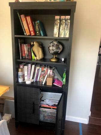 Solid Wood Bookshelf with cabinet doors 1