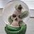 GREEN SNAKE ON SKULL WATER GLOBE WITH FLYING BATS 2 thumbnail