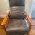 Modern Leather & Solid Walnut Recliner 3 thumbnail
