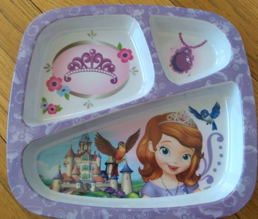 Princess 3 partition purple plate 1