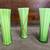 2 VINTAGE GREEN SWIRL GLASS BUD VASES ($8 each) 1 thumbnail
