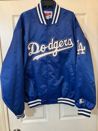 Vintage Starter LA Dodgers MLB Diamond Collection Satin Bomber Jacket 1
