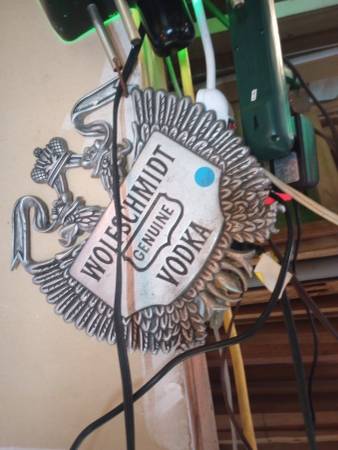 Wolfschmidt Vodka Solid Metal Advertizing Piece 1