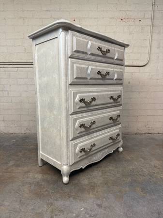 Delivery is available vintage solid wood chest dresser with 5 storage drawers $4 1