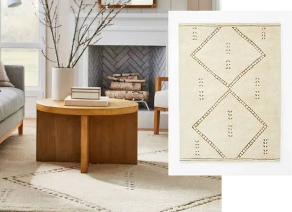 Super Clearance!!! New 5' x 7' Threshold Shag Area Rug - Geo Print Cre 1
