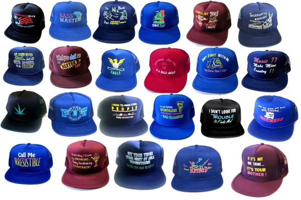 Printed Mesh Trucker Hats - lot sale of 748 hats(90 cents each) 1