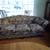 Large Upholstered Sofa Couch Floral Pattern Hump Back Carved Wood Legs 24 thumbnail