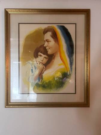 Sandu Liberman Lithograph ''Mother and Child '' 1