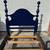 Vintage Oak Twin Size Royal Blue Platform Cannonball Bed w/Red Locker Nightstand 4 thumbnail
