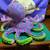 Crocheted Medium-large Blue Pink Green Octopus plushie 5 thumbnail