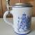 Vintage German White Lions Crown Decorated Beer Stein with Pewter Lid 2 thumbnail