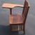 Vintage Antique Student Mission Oak Wood School Chair & Attached Desks 3 thumbnail