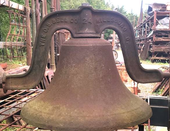 C.S. Bell Hillsboro Ohio  20" x 12" Cast Iron Bell #24 w/ Top Yoke 1