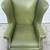 Chippendale Style Green Leather Wingback Chair 8 thumbnail