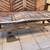 48” Wide Rustic Brown Acacia Wood Outdoor Loveseat with Chevron Design 6 thumbnail