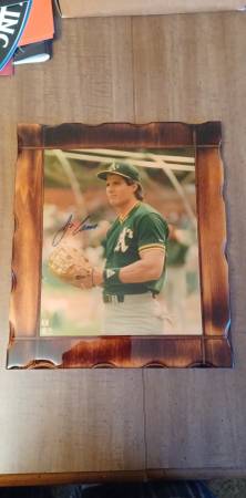 AUTOGRAPHED JOSE CANSECO PLAQUE 1988-89 1
