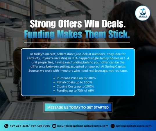 Get Real Funding for FHA-Capped SFR & 1–4 Unit Deals – Close Fast with 1