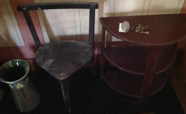 Chair, table, and vase 1