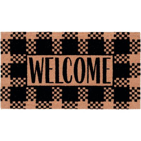 New Coir Mat - Welcome Plaid 1