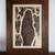 Vintage abstract expressionist woodcut behind glass in wood frame, c. 2 thumbnail